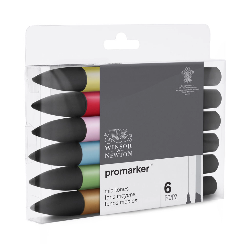 Een Winsor & Newton Promarker set 6 midtones koop je bij Terpen Tijn