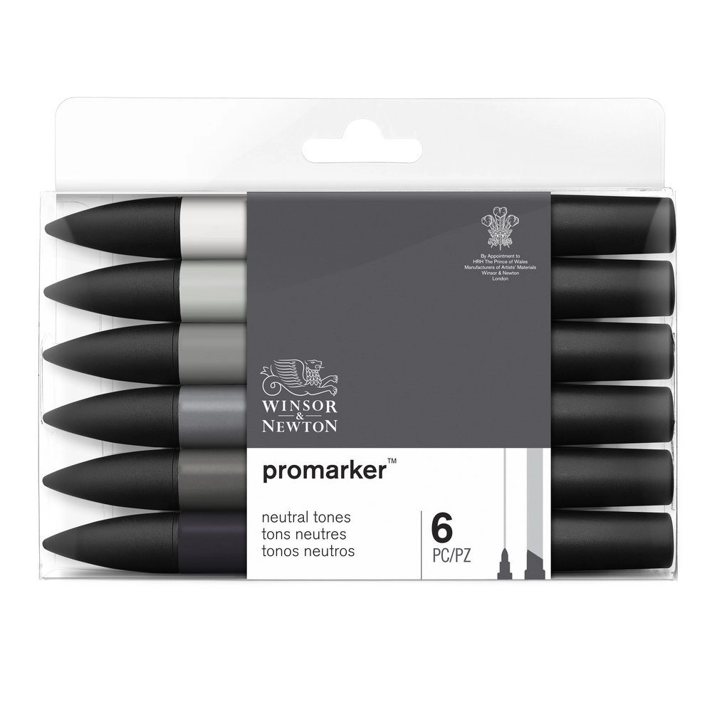 Een Winsor & Newton Promarker set 6 neutral tones koop je bij Terpen Tijn