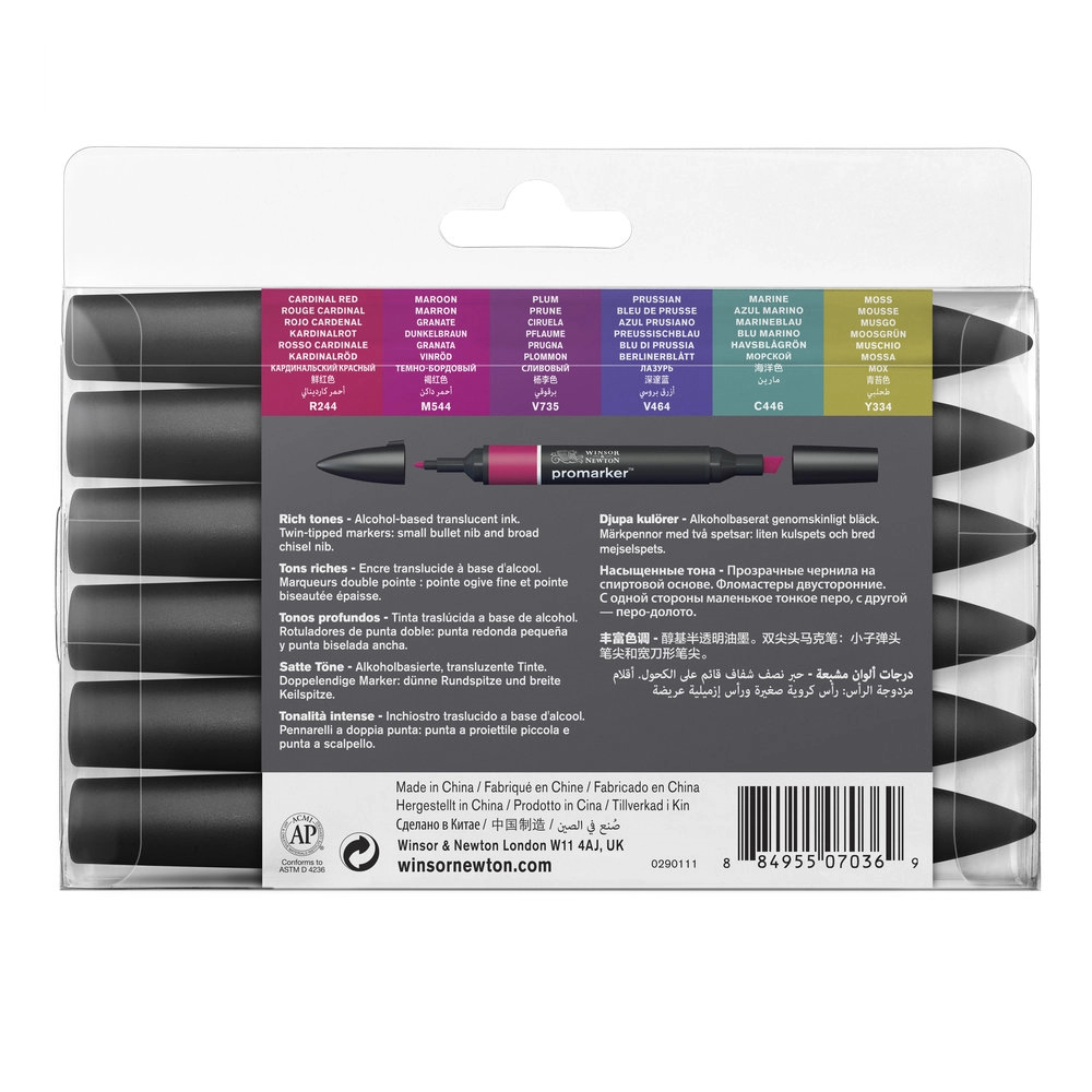 Een Winsor & Newton Promarker set 6 rich tones koop je bij Terpen Tijn