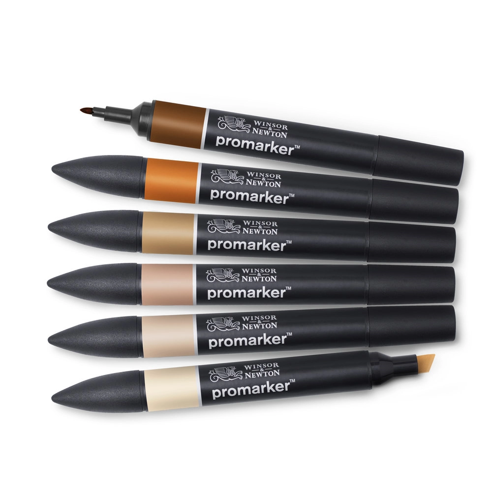 Een Winsor & Newton Promarker set 6 skintones 2 koop je bij Terpen Tijn