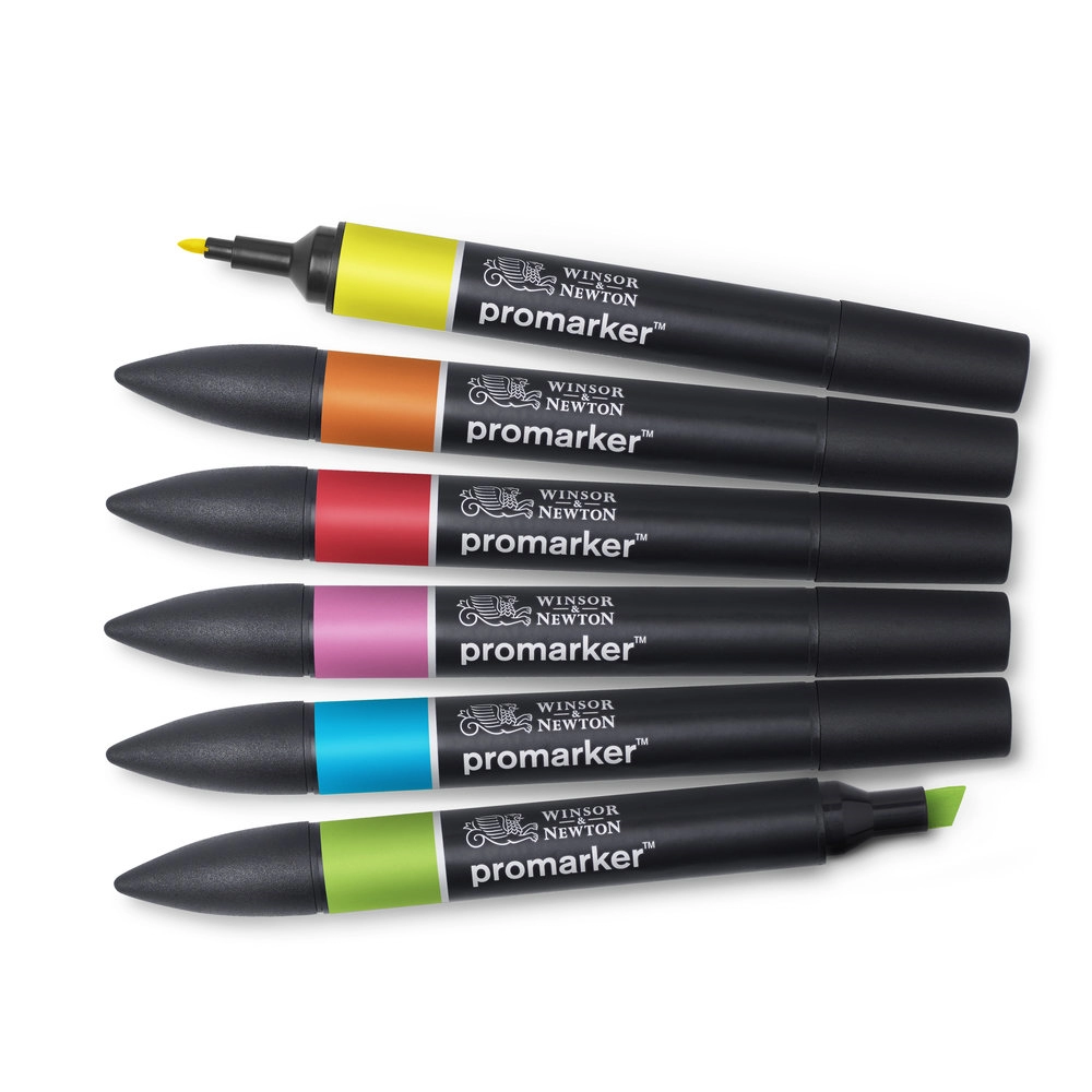 Een Winsor & Newton Promarker set 6 vibrant tones koop je bij Terpen Tijn