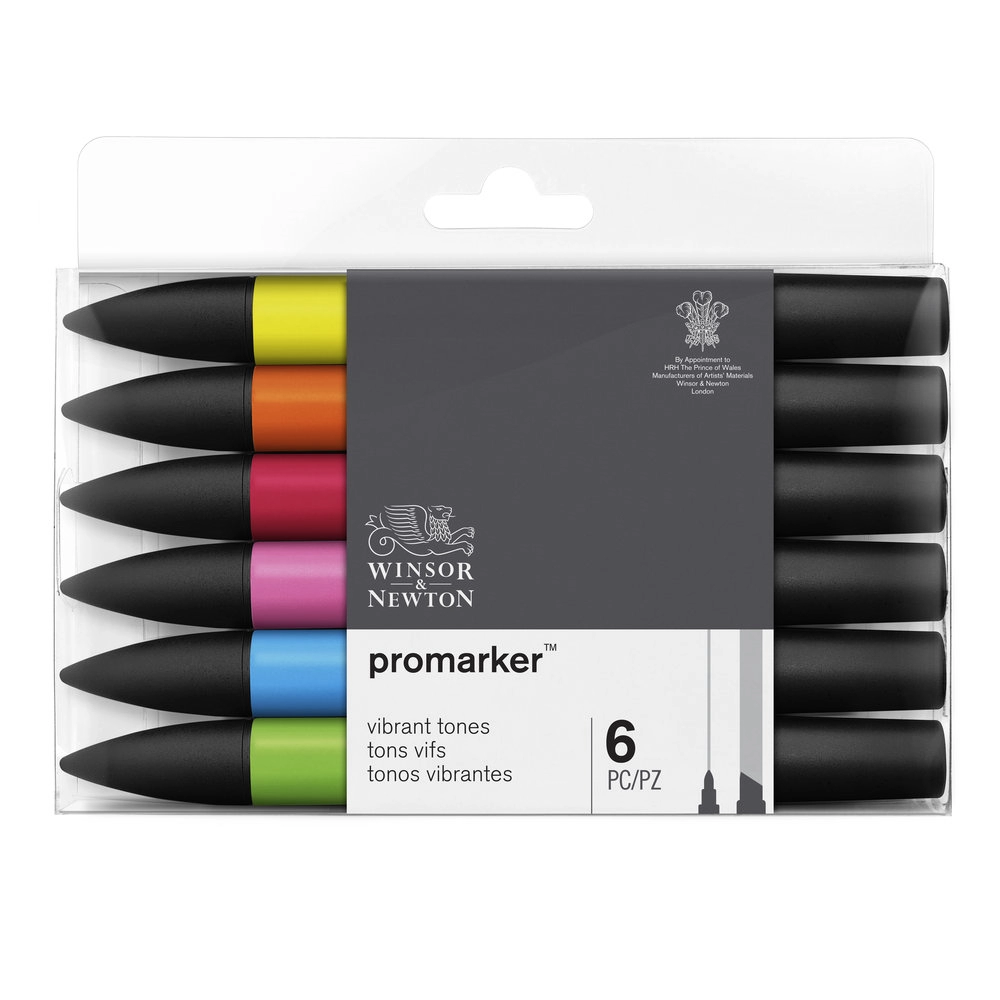 Een Winsor & Newton Promarker set 6 vibrant tones koop je bij Terpen Tijn