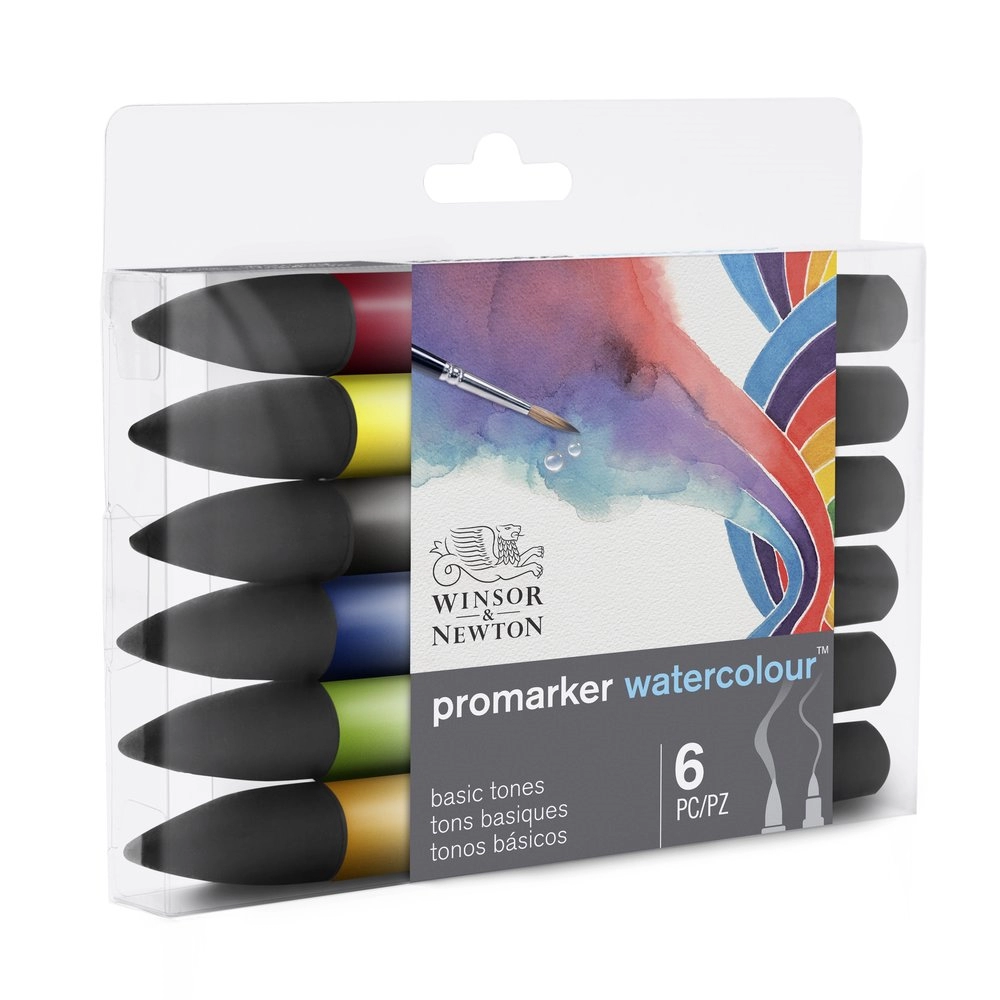 Een Winsor & Newton Promarker watercolour set 6 basic tones koop je bij Terpen Tijn