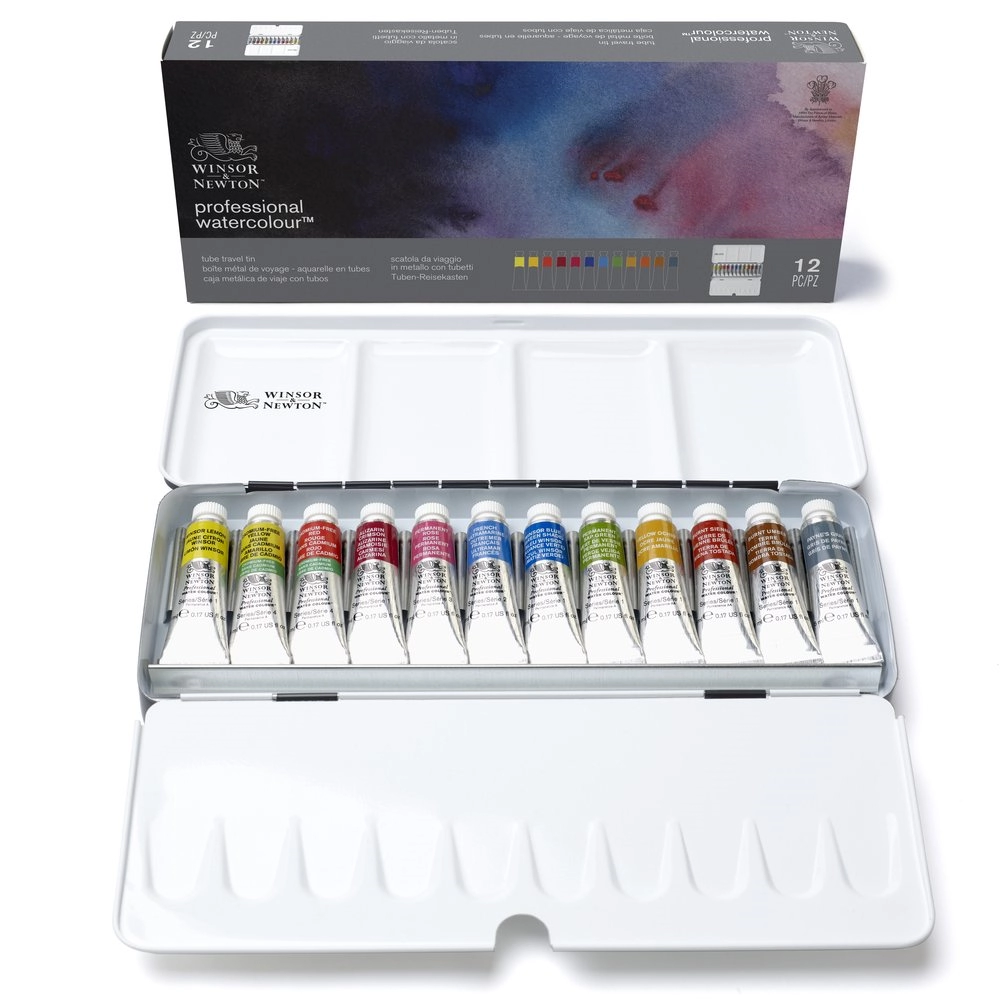 Een Winsor&Newton aquarelverf 12 tubes set in metalen doos koop je bij Terpen Tijn