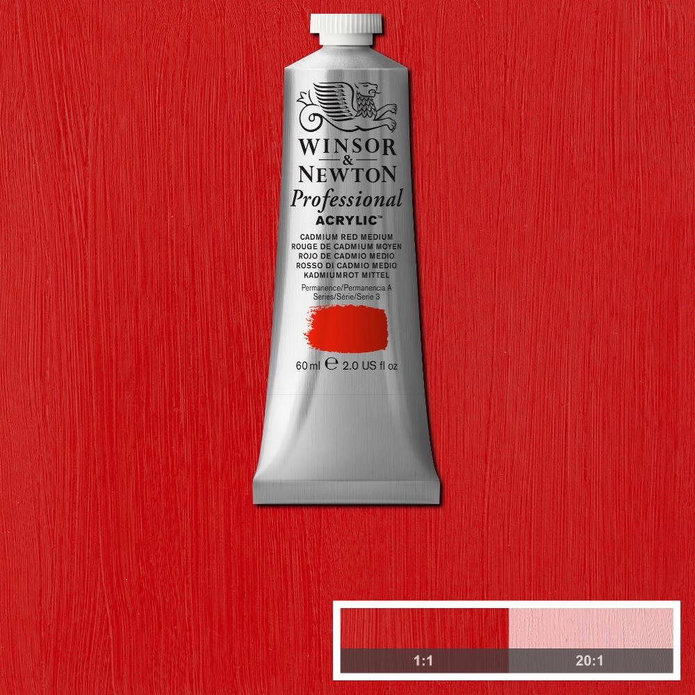 Een Winsor & Newton Professional Acrylic Colour 60ml 099 cadmium red medium koop je bij Terpen Tijn